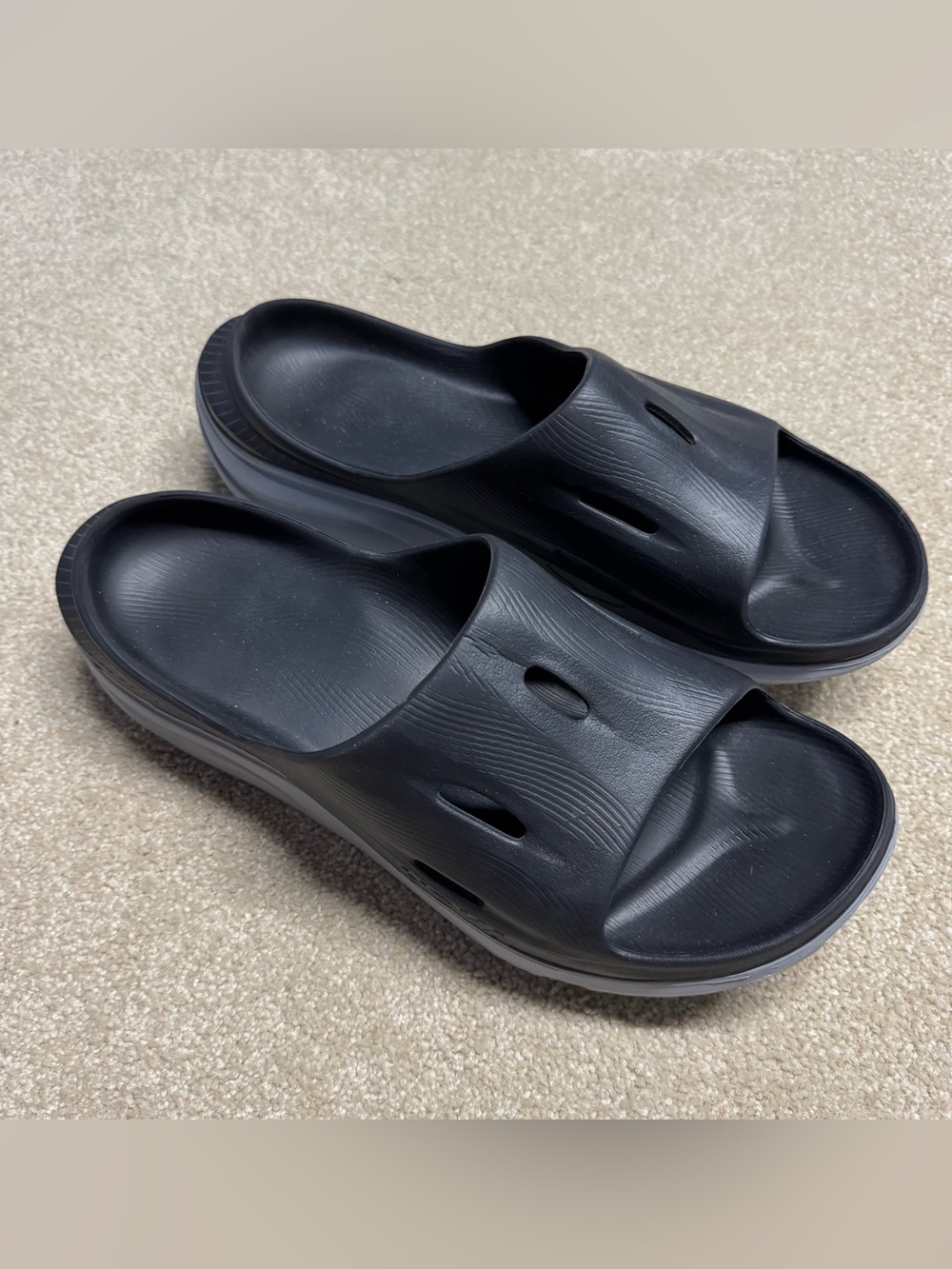 Hoka One One Ora Recovery Slide Sandal Men's 14 Black Gray Sportswear Casual